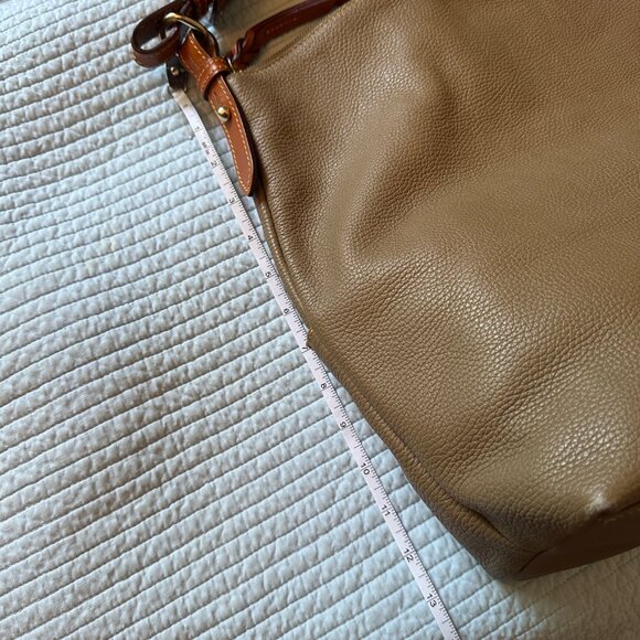 Michael Kors Pebbled Leather Hobo Shoulder Bag Tan Brown - Picture 6 of 12